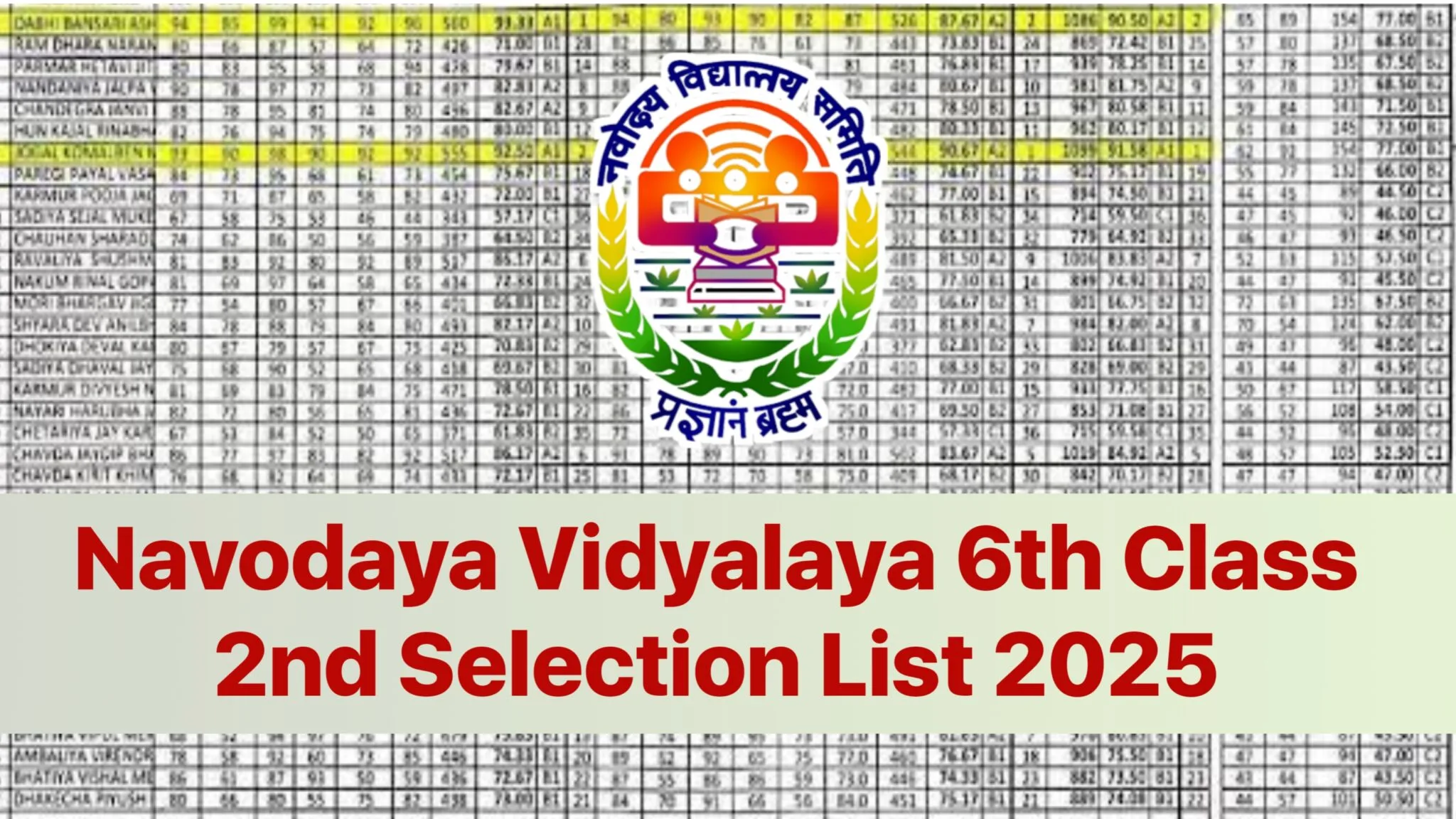 JNV 6th Class Waiting List 2025