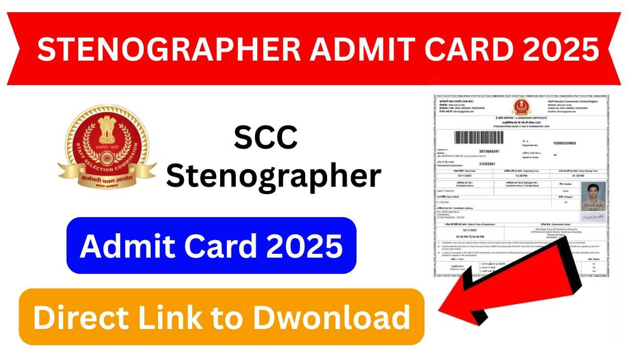 SSC Stenographer Admit Card 2025